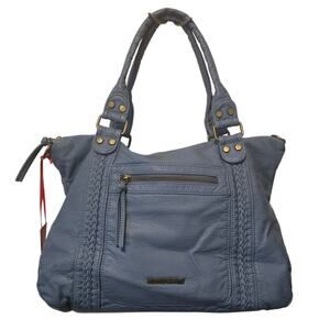 Montana West Washed Leather Baby Blue Shoulder or Crossbody Bag Purse NWT